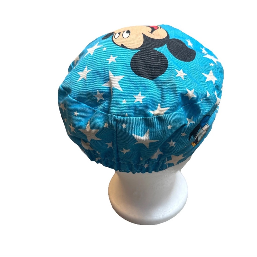 Vintage Walt Disney Co Mickey Mouse Minnie Stars Goofy blue Painters Hat 80 Rare - Picture 12 of 16